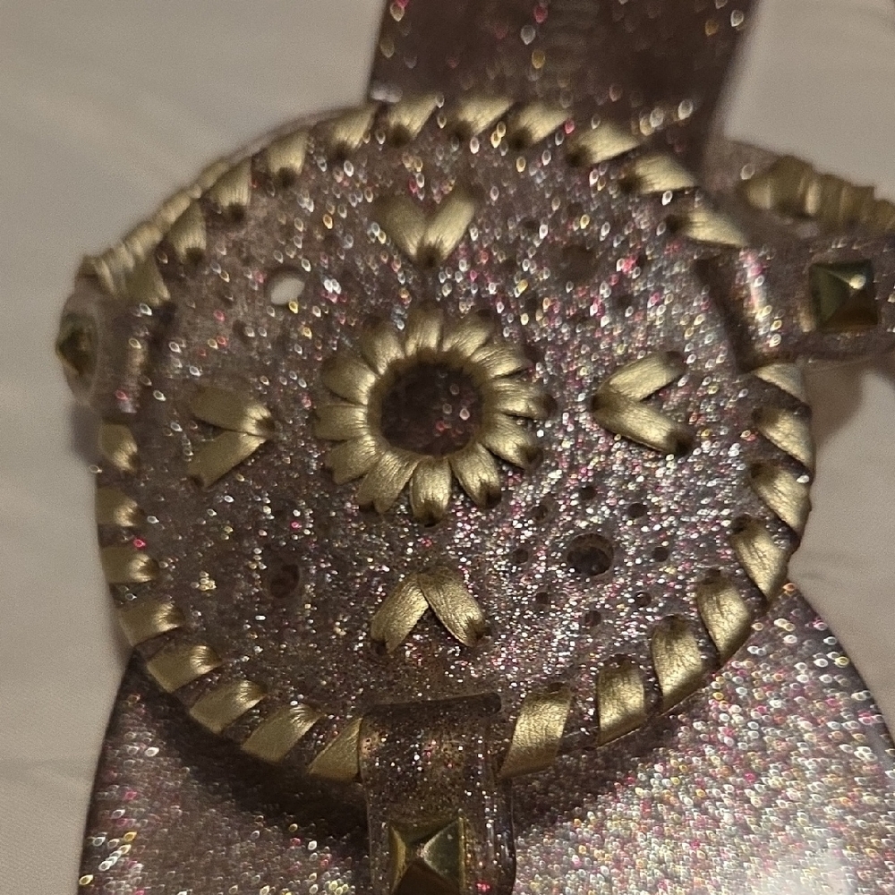 Jack Rogers Brown Gold Sandals with Elegant Medallion - Picture 5 of 7